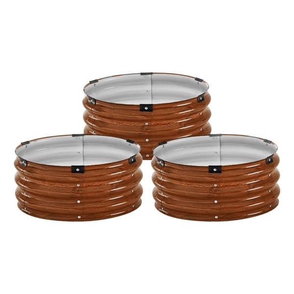 Metall Upphöjd Trädgårdssäng 2x1 Fot, 3-Pack, Utomhus Galvaniserad Plantering, Perfekt för Träsäd