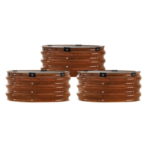 Metall Upphöjd Trädgårdssäng 2x1 Fot, 3-Pack, Utomhus Galvaniserad Plantering, Perfekt för Träsäd