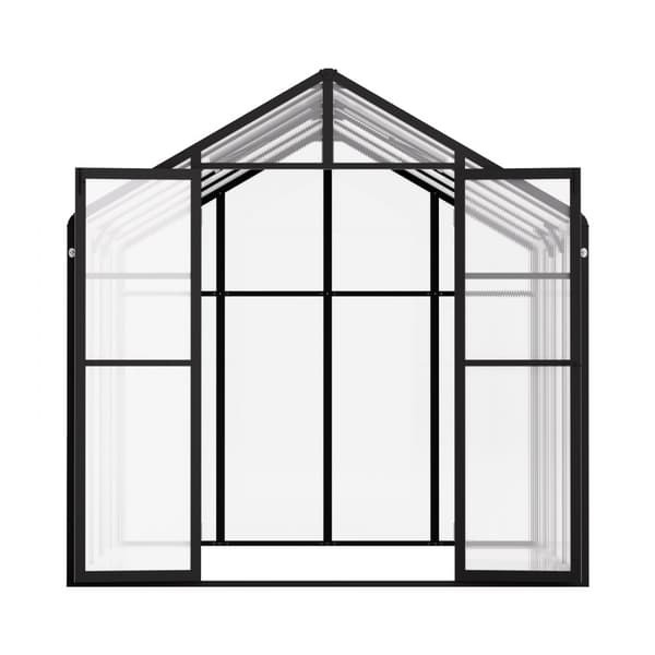 Polykarbonatväxthus 8 x 10 Ft, Utomhus Walk-in Modell, Perfekt för trädgården