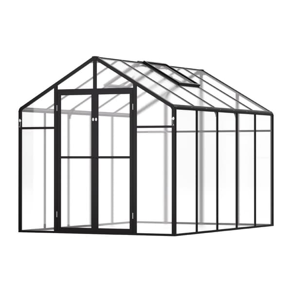 Polykarbonatväxthus 8 x 10 Ft, Utomhus Walk-in Modell, Perfekt för trädgården