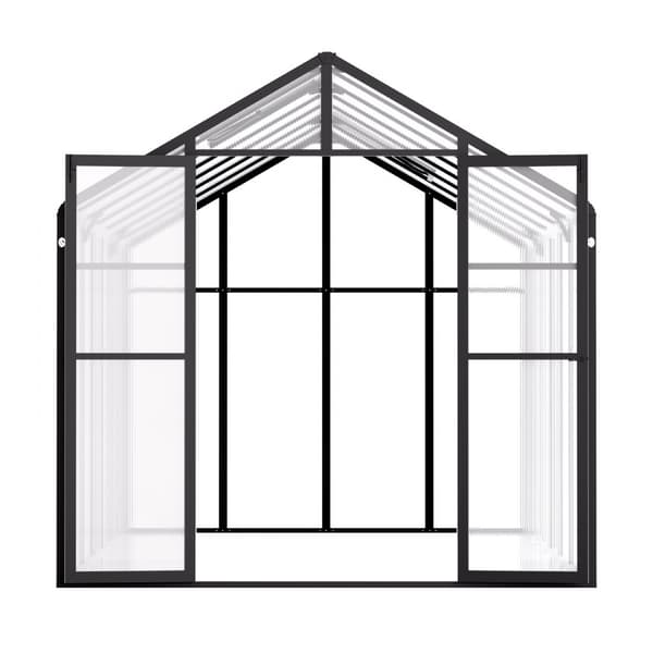 Polycarbonat drivhus 8x14 ft, Walk-in drivhus, holdbart materiale, UV-beskyttelse, perfekt til haven