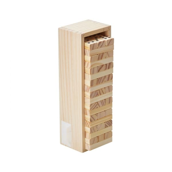 Tumling Timber Leksak, 54 block Tumlande Torn, Träkista, Högt och Många Block