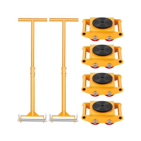 Maskine Skate 13228 lbs, 6T Maskine Skate Dolly, Håndtag, 360° Rotation, Heavy Duty, Let at flytte