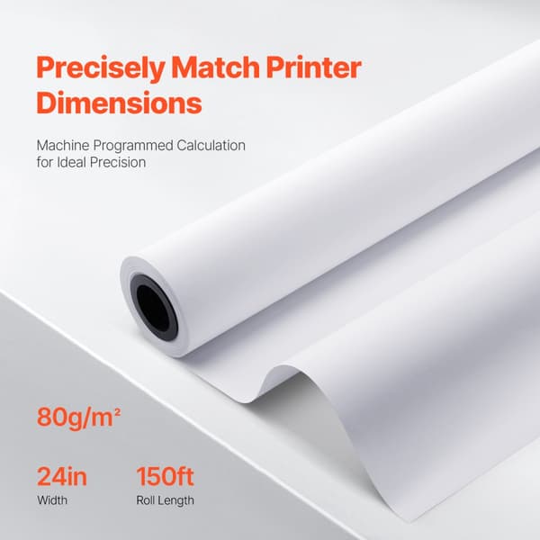 Laaja Formaatti Paperi, Plotteripaperi 6 rullaa, 24 in x 150 ft CAD Bond Rullat, avainominaisuudet