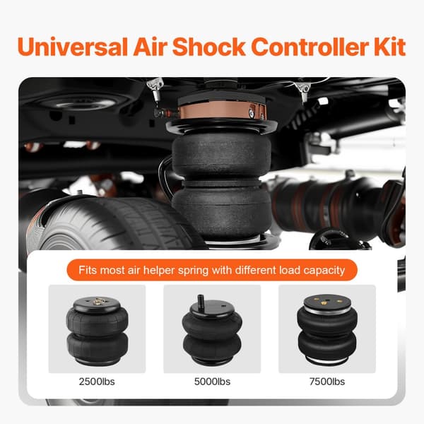 Air Shock Controller 12V 100PSI, Trådløs Luftkompressor, Indbygget, Hurtig Luftfyldning, Kompakt Design