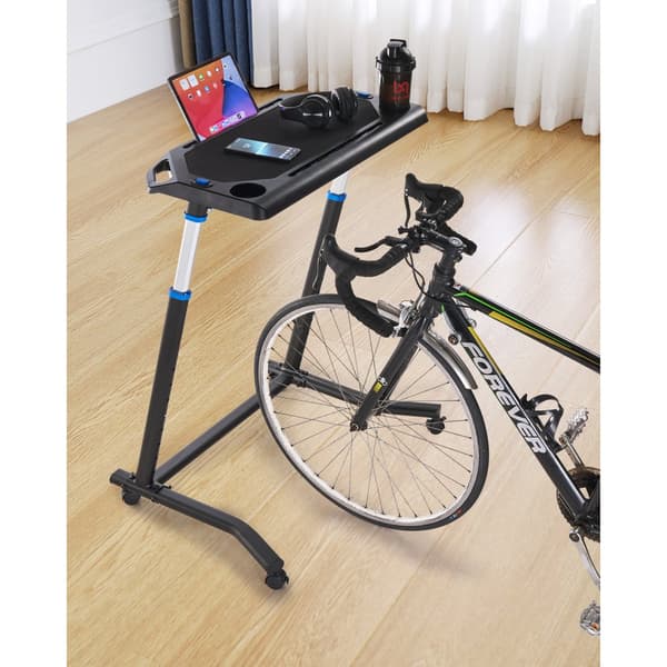 Mobilt Cykelbord, Hopfällbart Bike Trainer, Träningsbord med låsbart hjul, robust och lätt att förvara