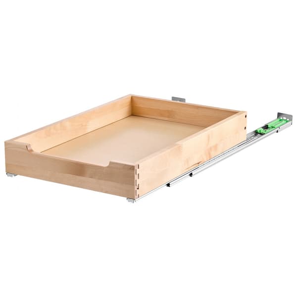 Utrækbar Skab Organizer, Blødt Lukke, Træskuffe 14B x 21D, pladsbesparende, nem installation, moderne design