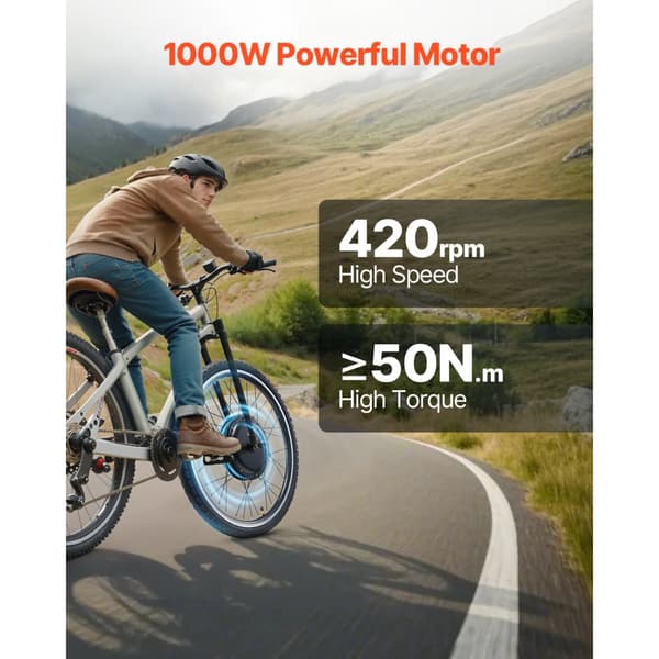 1000W Elcykelkonverteringskit, 48V 26 Framhjulsmotor, Passar Elcykelnav