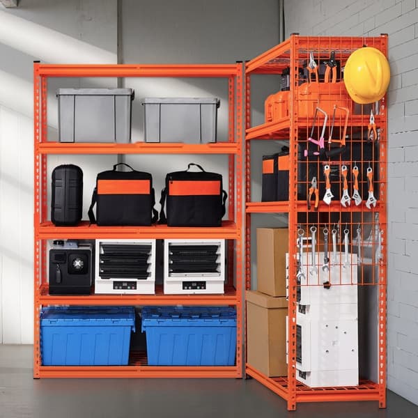 Justerbare opbevaringshylder 5 etager, Heavy Duty Garagereol, 2500 lbs kapacitet, ideel til garage og opbevaring