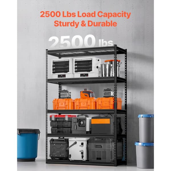 Opbevaringshylder 5 Etagers, Justerbar Heavy Duty, 2500 lbs kapacitet, robust garagehylde til maksimal pladsudnyttelse