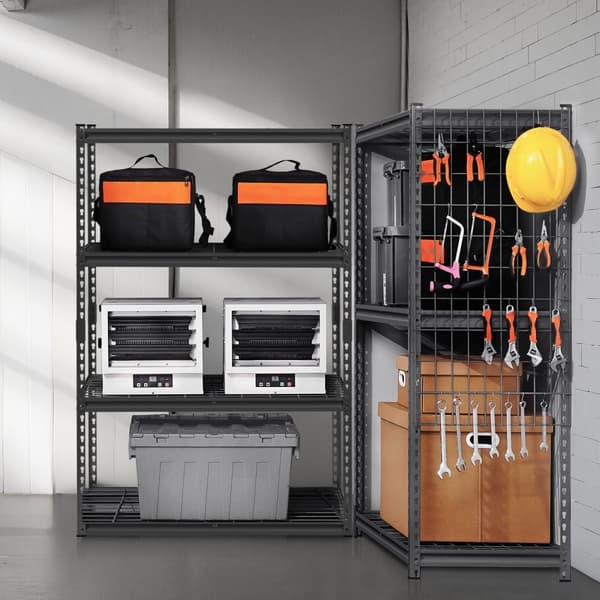 Justerbar Opbevaringshylde, 4 Etagers Heavy Duty, Garagereol, 2400 lbs kapacitet, pladsbesparende, robust design