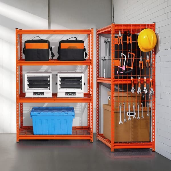 Opbevaringshylder 4 Etager, Justerbar Heavy Duty Garagereol, 2400 lbs kapacitet, robuste metallrammer, let at montere