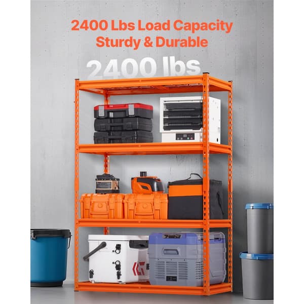 Opbevaringshylder 4 Etager, Justerbar Heavy Duty Garagereol, 2400 lbs kapacitet, robuste metallrammer, let at montere