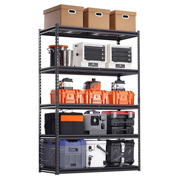 Justerbare opbevaringshylder 5 etager, Heavy Duty garagehylde, 3000 lbs kapacitet, robust og pladsbesparende design