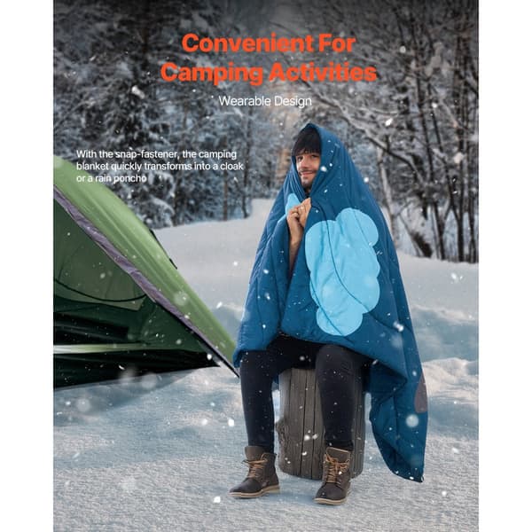 Camping tæppe 75x52, Bærbart varmt stadiontæppe, udendørs, trykt design, letvægt, holdbart materiale