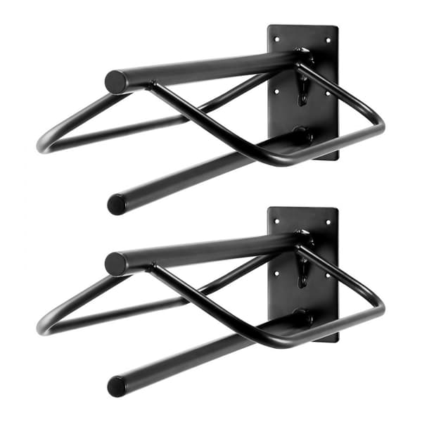 Sadelställ 2-pack, Vägghängt med Pad Bar, Svart Hästsadelställ för Stallorganisering