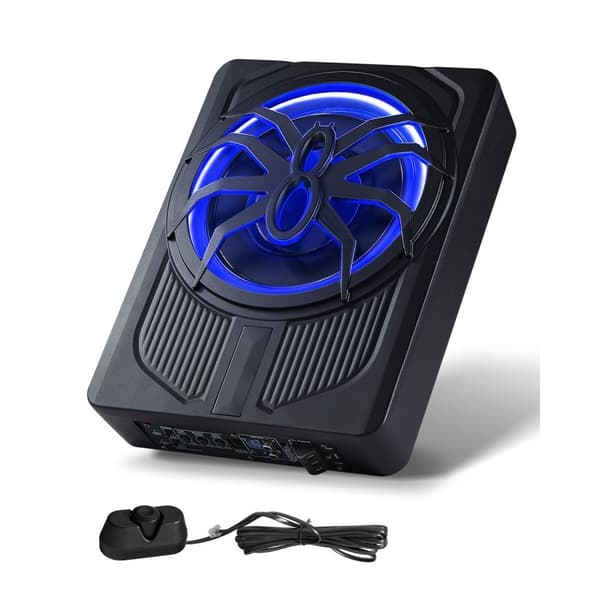 10 440W Bilsubwoofer, Blue Ambient Light, Dyb bas, kompakt design, nem installation, høj lydkvalitet
