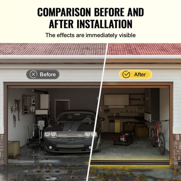 Garageportströskel Tätningslist 20 FT, Universalmodell, Vattentät PVC-botten
