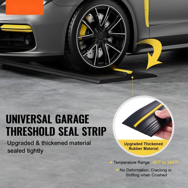 Garageportströskel Tätningslist 20 FT, Universalmodell, Vattentät PVC-botten