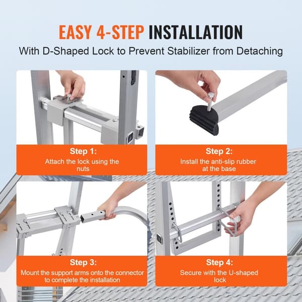 Stegestabilisator Heavy Duty, Takkrokstabilisator i stål, med vingspänn för utökad stabilitet