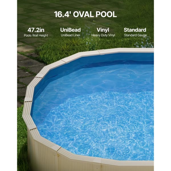 Oval Pool Liner 16,4x9,8ft, Unibead Stil Pool Liner, 47in Vägghöjd