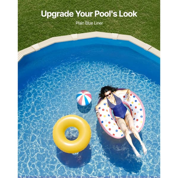 Oval Pool Liner 24 x 12,3 ft, Overlap Style Pool Liner 52in, Med Høj Væghøjde