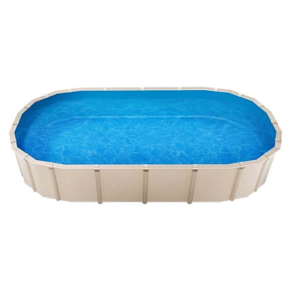 Oval Pool Liner 24 x 12,3 ft, Overlap Style Pool Liner 52in, Med Høj Væghøjde