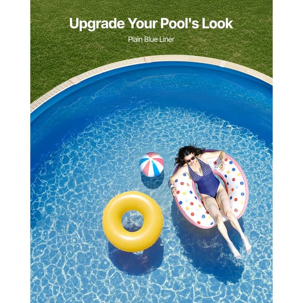 Rund Pool Liner 18ft, Unibead Pool Liner 47in, Vägghöjd Enfärgad, för utomhuspooler