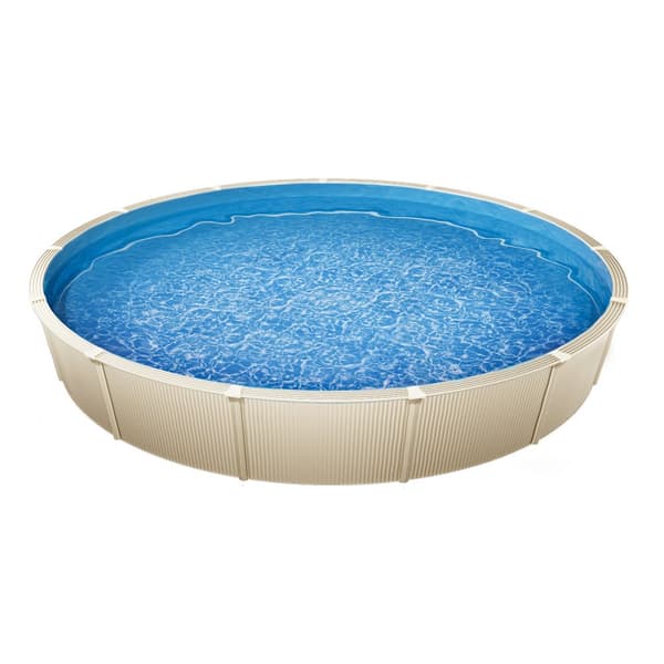 Rund Pool Liner 18ft, Unibead Pool Liner 47in, Vägghöjd Enfärgad, för utomhuspooler