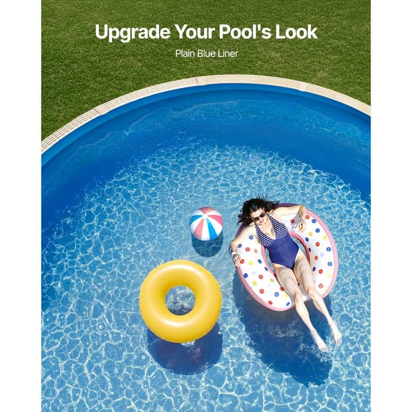 Rund Pool Liner 18ft, Overlap Pool Liner 52in, Solid Farve, Væghøjde