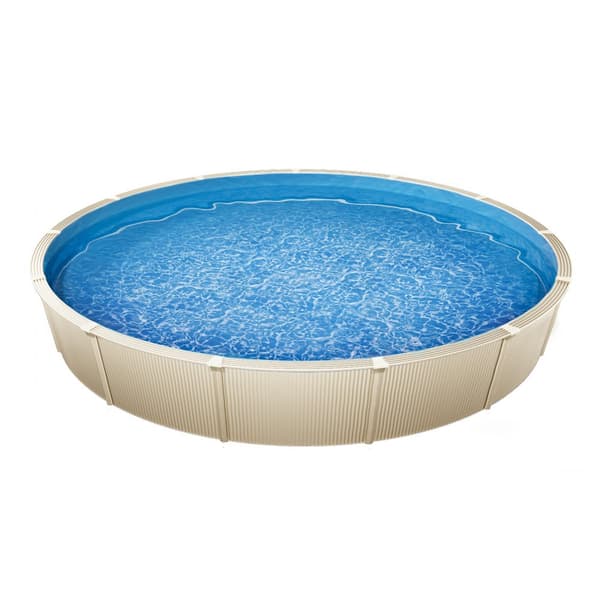 Rund Pool Liner 18ft, Overlap Pool Liner 52in, Solid Farve, Væghøjde
