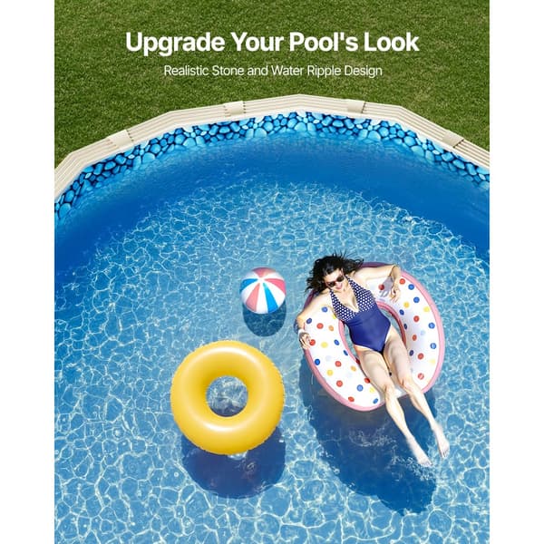 Oval Pool Liner 15x30ft, Unibead Stil Pool Liner, 52in Væg Højde