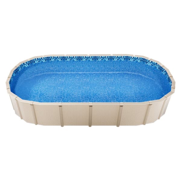 Oval Pool Liner 15x30ft, Unibead Stil Pool Liner, 52in Væg Højde