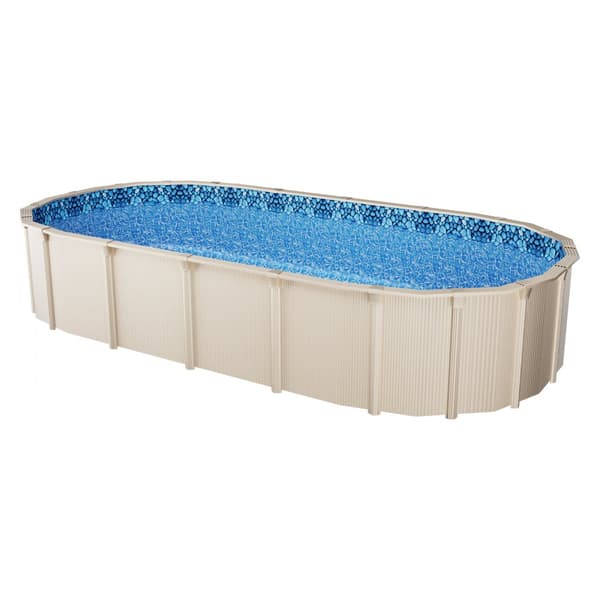 Oval Pool Liner 15x30ft, Unibead Stil Pool Liner, 52in Væg Højde
