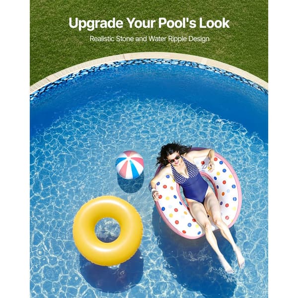 Rund Pool Liner 18ft, Overlap Style Pool Liner, 54in væghøjde, Holdbar, UV Beskyttet