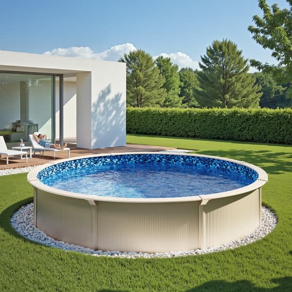 Rund Pool Liner 21ft, Unibead Stil, 52in væghøjde, højkvalitets materiale, lang levetid