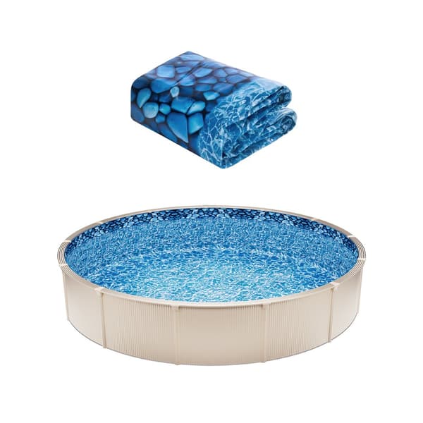 Rund Pool Liner 21ft, Unibead Stil, 52in væghøjde, højkvalitets materiale, lang levetid