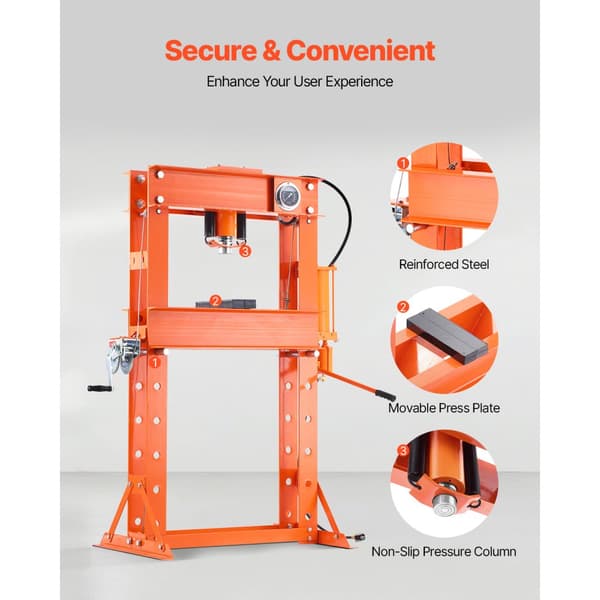 50 T Hydraulipuristin, Shop Press malli, puristuslevyllä taivutusta ja vaihdettava teho varten