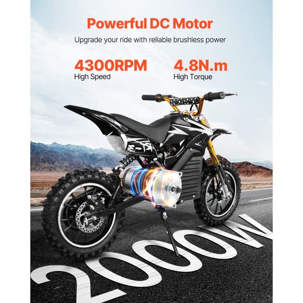 2000W Elektriske Børsteløse DC-Motorsæt, 48V 4300rpm Motor, Hastighedskontroller