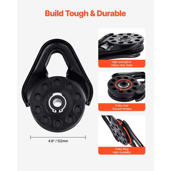 14,5 Tonnia Palautumisvetoblokki, Pulley Snatch 32 000 lbs, ATV UTV, Suurikapasiteettinen