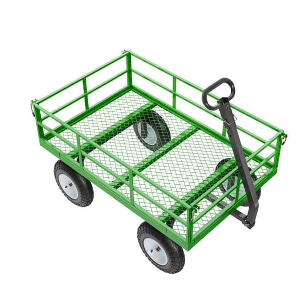 Stålträdgårdsvagn, 1200lbs Kapacitet, Heavy Duty Vagn med 13-tums däck