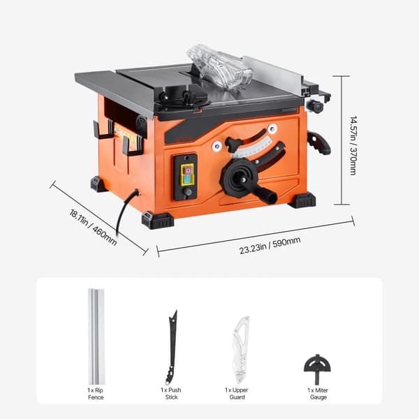 Pöytäsaha 1200W, Kannettava Kompakti, 210mm Sahanterä, 225mm Maks. Leikkauskapasiteetti, 4800 RPM Leikkausnopeus, 24-Hampainen Terä, Jiirimitta