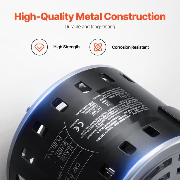 Ovnblæsermotor 1/2HK, 220V, 2,6A, 1300RPM, 3 hastigheder, 15μF/450V kondensator, høj effektivitet, slidstærk konstruktion