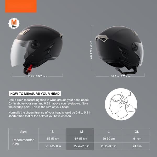 Motorcykelhjälm 3/4-Face, Motocrosshjälm, med Bluetooth-kommunikationsfunktioner