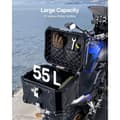 Miniatyrbillede 3 af 11: 55L Motorcykel Top Case, Universal Tail Box, Læderforing, robust design, vandafvisende, nem montering