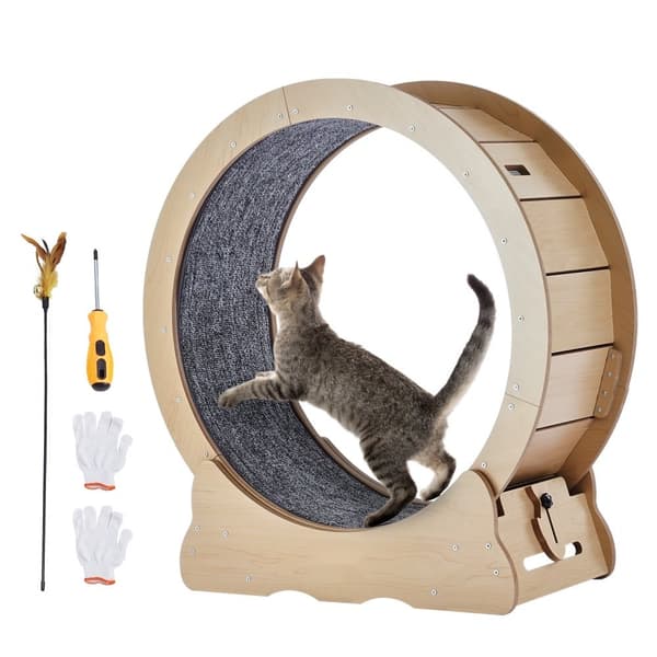 Katte træningshjul, 29,5 tommer løbebåndshjul, Stor indendørs katteaktivitet, robust design, forbedret motion og leg
