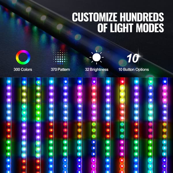 LED Piskelys 2 STK 3FT RGB Antenne Lys, Fjernbetjening, App-styret, perfekt til ATV, UTV og RZR