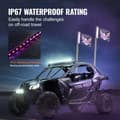 Miniatyrbillede 5 af 11: LED Piskelys 2 STK 3FT RGB Antenne Lys, Fjernbetjening, App-styret, perfekt til ATV, UTV og RZR