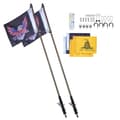 Miniatyrbillede 9 af 11: LED Piskelys 2 STK 3FT RGB Antenne Lys, Fjernbetjening, App-styret, perfekt til ATV, UTV og RZR