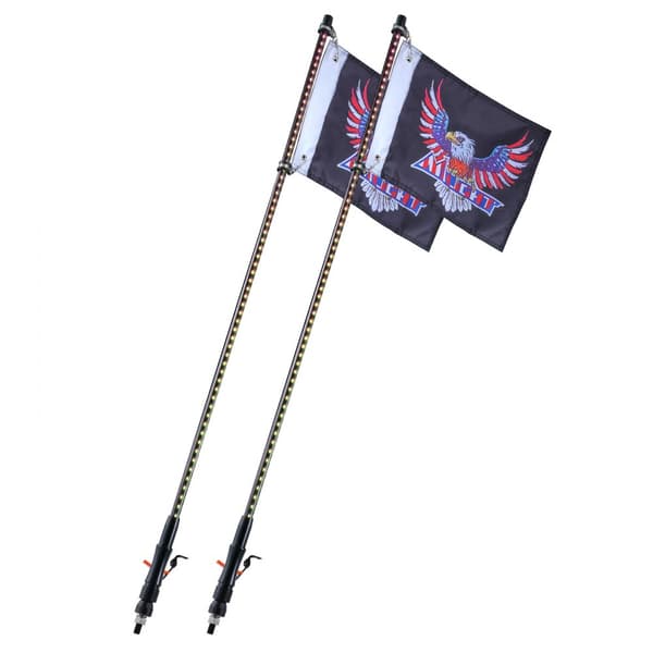 LED Piskelys 2 STK 3FT RGB Antenne Lys, Fjernbetjening, App-styret, perfekt til ATV, UTV og RZR